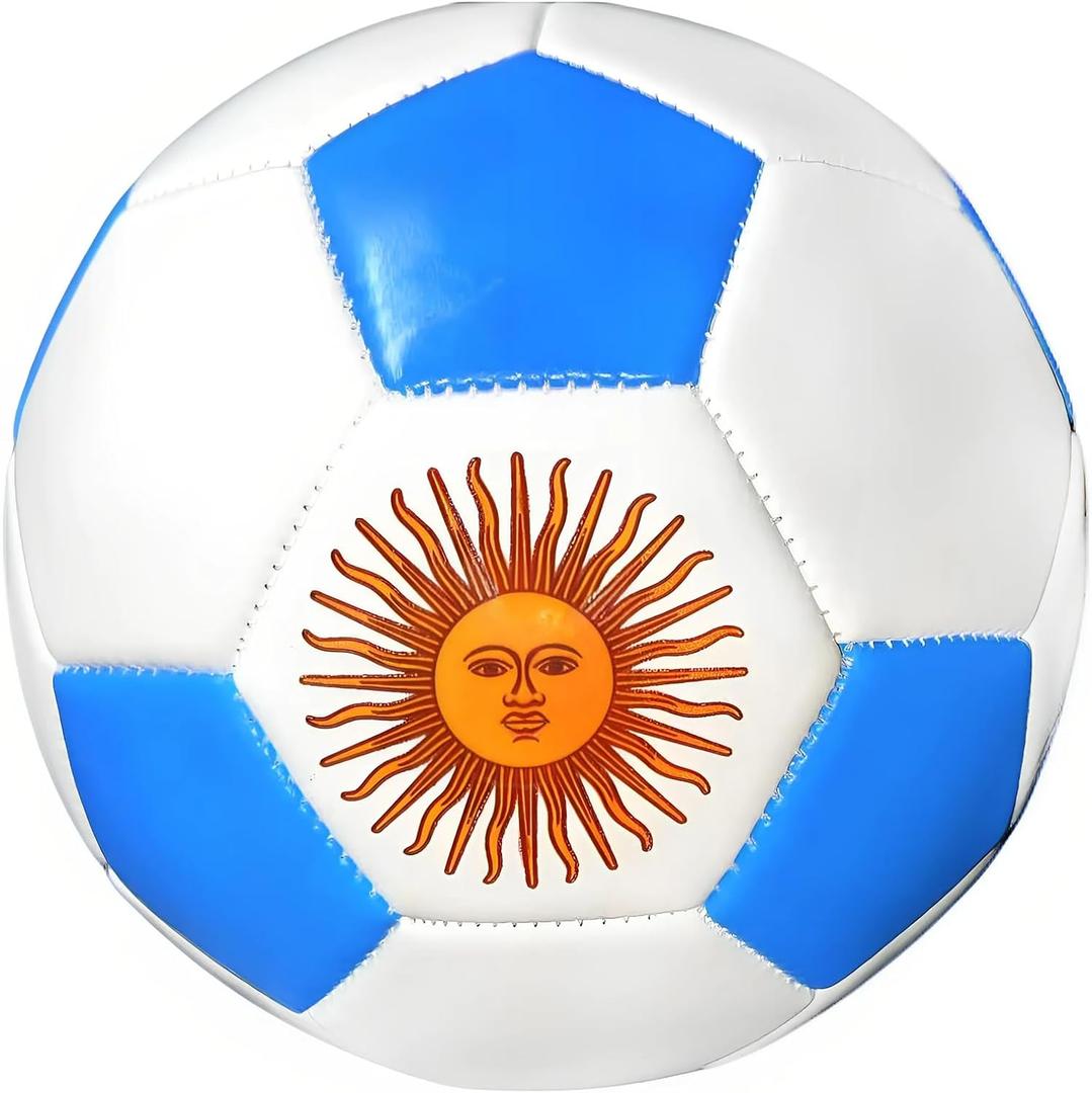 Soccer Ball, Size 5 for Youth & Adult Outdoor Training Match PU Soccer Balls, Argentina Blue