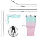 BJPKPK 30 oz Tumbler with Handle & Straw, Insulated Stainless Steel Mug | Double Wall Vacuum, Keeps Hot/Cold, Thermal Cup, BPA Free, Dishwasher Safe, Cupholder Fit, Coffee & Travel, Bubble Gum (EXP 12/31/36)
