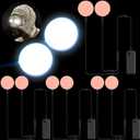 Retisee Halloween 4 Pcs Led Eyes for Mask Skeleton, EL Panels Light,with Battery Box for Cosplay Laser Eyes Pumpkin head Halloween Horror Theme Party Decor with Battery Box (White)