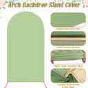 OurWarm Arch Cover Set of 3, 4FT 5FT 6FT Round Arch Backdrop Covers, Spandex Arch Stretchy Backdrop Cover Fabric for Birthday Party Baby Shower Wedding Arch Stand Decorations (Green Series)