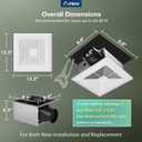 Amico Bathroom Exhaust Fan, 80 CFM, 0.8 Sones, Easy & Quiet Bathroom Fan, No Attic Access Needed, Ceiling Retrofit Ventilation Fans, ETL & FCC Certified