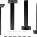4pcs Furniture Legs, Black Metal Support Foot Heavy Duty Replacement Legs for Sofa TV Cabinet Coffee Table Bed Sideboards Cupboard Dresser - 7.5 Inch / 190mm