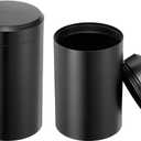 uxcell 2 Pcs Round Tea Canisters, 3.6" x 2.2" Portable Storage Jar Airtight Metal Tea Containers with Lids for Storing Coffee Beans Cookies Spices Candies Candles DIY, Black