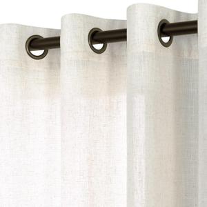 78 Inch Long Linen Window Treatments Sheer Curtains for Living Room 2 Panels Set,Bronze Grommet Boho Farmhouse Natural Flax Light Filtering Curtain Drapes for Bedroom 52x78 in Length,Cream Ivory