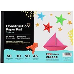 50 Sheets Construction Papers 10 Assorted Colors 5.8 x 8.3 Inch A5 Size Construction Pads Great for Kids Home Office School Kindergarten Classrooms Drawing Coloring Painting Crafts & Arts Projects 6 Pack