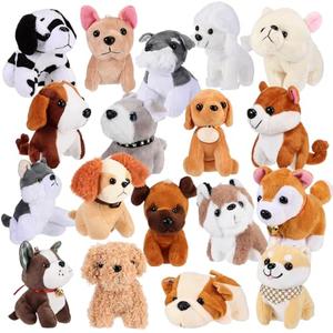 Aoriher 18 Pcs Mini Plush Dogs Bulk Puppy Stuffed Animals Small Stuffed Cute Assorted Soft Plush Toys Doll for Puppy Birthday Party Favors(Novelty Dog)
