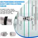 Glass Door Lock Fit for 10 mm -12 mm, Thicked Glass Security Lock 304 Stainless Steel Double Swing Push Sliding with 3 Keys for Glasses Doors, No Drill Needed