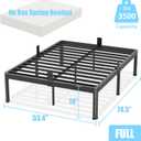 FUIOBYVV Full Size Metal Platform Bed Frame, 18 Inch High with 3500 lbs Heavy Duty Support, Non-Slip & Noise Free Steel Slats, No Box Spring Needed, Easy Assembly