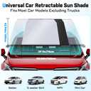 KUST Upgraded 2 Pack Retractable Automotive Sunshade Car Window Sunshades (Not fit for Truck), Adjustable Auto Thickened Sunshade, Car Accessories for All Season, Black and Silver, Blocks UV Rays