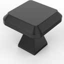 Amerdeco 10 Pack Matte Black Kitchen Cabinet Knobs Cabinet Hardware Single Hole Cabinet Pulls Dresser Knobs Square Drawer Knobs and Pulls for Bathroom Cabinets ZH0002