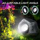 2 Pack Solar Rock Lights Outdoor, Angle Adjustable Solar Lights Outdoor Waterproof, LED Solar Garden Lights, Auto On/Off Landscape Lighting for Yard Pathway Patio Flower Bed - White Glow (Stone Gray)