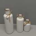 3Pcs Ceramic Vases, Rustic Decorative Flower Vases Set for Modern Farmhouse Decoration, Living Room Centerpieces and Events, Table, Bookshelf, Mantel and Entryway Decor (White)