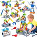 10 in 1 STEM Toys for 4 5 6 7 8+ Year Old Boy Girl Birthday Gifts Building Toys for Kids Ages 4-8 5-7 6-8 Educational Learning Stem Activities for Boys 3-5 4-6 8-10 Creative Games Christmas Idea Gift