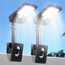 Clip on Solar Lights for Fence,1-Second Install Solar Fence Lights Outdoor, 360 Adjustable, 60 LEDs 600LM Motion Sensor Security Light for Fence, Yard, Deck, Camping(2 Pack)