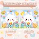 2 x 140PCS Easter Window Clings - 9 Sheets Double-Sided Reusable Bunny Egg Stickers, Anti-Collision Spring Decor for Glass, Mirror, Tile - Perfect for Home, School, Office & Indoor Party Decor