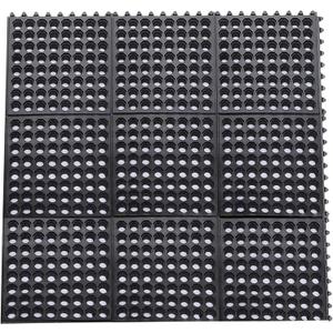 Yesland Anti-Fatigue Rubber Matting, 36 x 36 x 1/2 Inches, Black Dura Chef Anti-Slip Rubber Kitchen Mat/Restaurant Bar Floor Mats/Bath Mat for Wet Areas Garage Garden Use