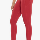 Workout Leggings with Pockets for Women High Waist Yoga Pants 25"/28" Cream Soft Lightweight Athletic Gym Tights L