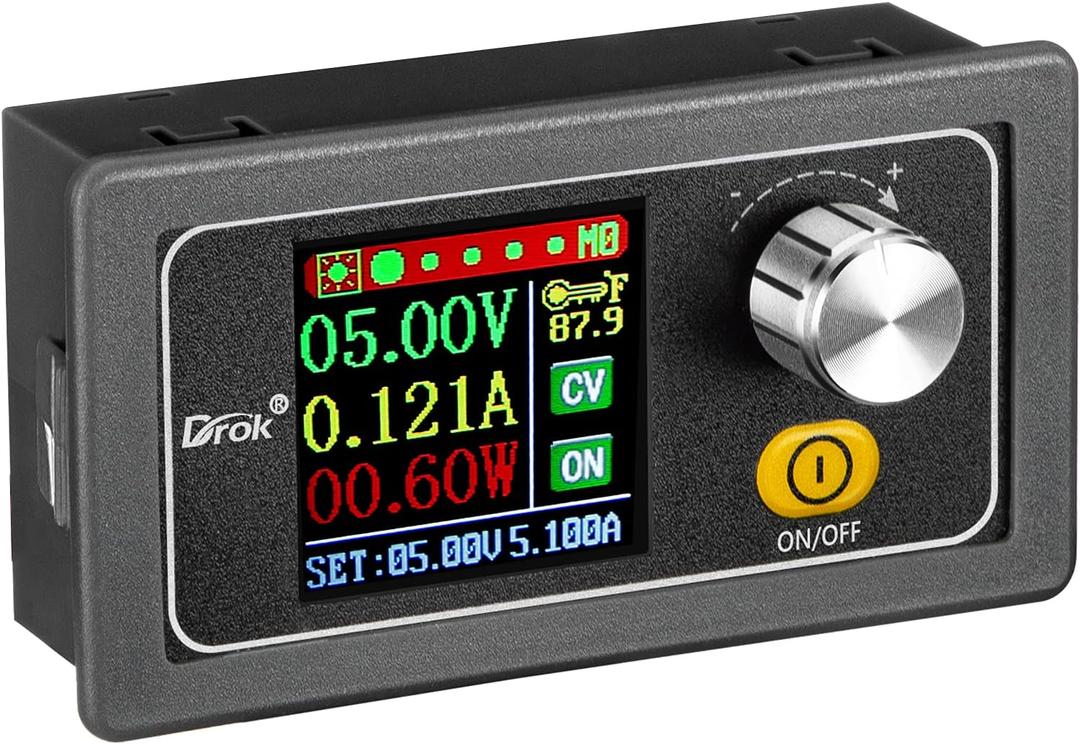 DROK Adjustable Voltage Regulator DC, Buck Boost Converter 6.0V-36V 9v 12v to DC 0.6-36V 24v 5A Power Supply Panel, Constant Current Volt Step Up Down Module
