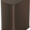 Cesun Small Bathroom Trash Can with Lid Soft Close, Step Pedal, 5 Liter / 1.3 Gallon Stainless Steel Garbage Can with Removable Inner Bucket, Waste Basket for Bathroom, Bedroom (Brown)