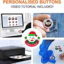 MECOLOUR Button Maker Machine Multiple Sizes 1.26+1.73+2.28 inch Pin Maker Machine,150pcs Button Badge Making Supplies,Button Press Machine for DIY Personalized Pinback Buttons Children DIY Gift(Blue)