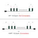 MULTI-SPARKING Christmas Lights 5Ft 10 Counts Classic Clear Incandescent Mini String Lights Green Wire Warm White for Indoor and Outdoor Christmas Decorations, Non-Connectable