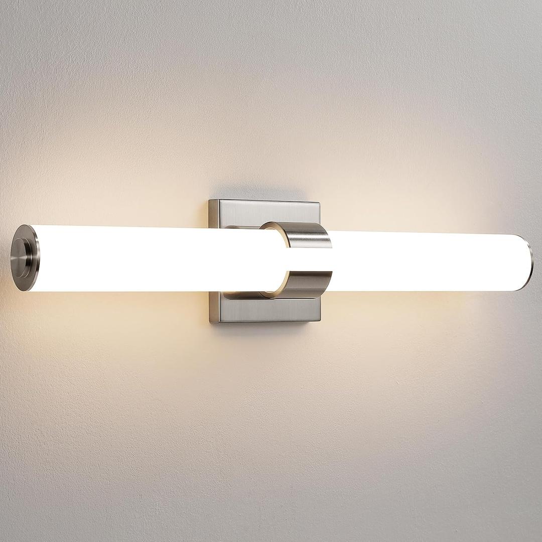 Brushed Nickel Vanity Lights for Bathroom - 22 Inch Bathroom Light Fixtures Over Mirror with Acrylic Shade, 18W LED Modern Vanity Lighting Fixtures Wall Sconce 3000K