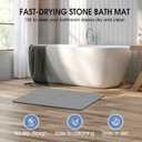 VEELOIM Stone Bath Mat Diatomaceous Earth Shower Mat Non-Slip Super Absorbent Diatomite Stone Bath Mats for Bathroom Floor Quick Drying Natural Easy to Clean(23.6''15.4" Gray)