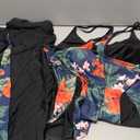 LALAGEN Womens Plus Size Swimsuits 2026 Modest Rash Guard Capris Tankini Bathing Suits Two Piece Bathing Suit Swimwear (5X-Large, Orange Flowers)