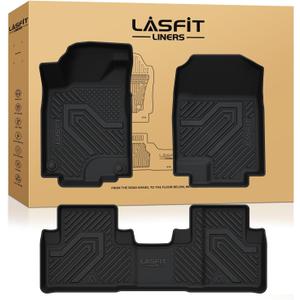 LASFIT Floor Mats for Honda CR-V 2016 2015 2014 2013 2012 EX & LX & SE, Custom Fit All Weather Protection TPE Floor Liner,1st & 2nd Row, Black (Not Fit EX-L & Touring)
