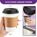 12 oz 100 Pack Disposable Coffee Cups with Lids and Sleeves, Coffee Paper Cups with Lids, To Go Beverage Drinking Cup for Coffee, Tea