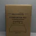 JOLLYVOGUE Queen Comforter Set, Ultra-Soft Bed in a Bag Queen Size 7 Pieces, Oeko-TEX Certified Bedding Set with Down Alternative Comforter, Sheets, Pillowcases & Shams, White