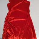 SHENHE Girl's Velvet Cami Dress Drawstring Ruched Spaghetti Strap Mini Tight Dress Party Red 12 Years