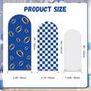 3 Pcs Blue with Gold Ring Party Decorations Arch Backdrop Cover 4ft 5ft 6ft Cartoon Spandex Blue White Arch Cover for Birthday Baby Shower Wedding Party Decorations, No Stand Included, 1.6 x 4ft, 2.1 x 5ft, 2.6 x 6ft
