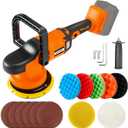 IRONFIST Cordless Orbital Polisher for DEWALT 20V MAX Batteries, 6inch 150mm Brushless Buffer Car Waxer with 6 speeds 750-6800RPM, 13PCS Polishing Accessories (NO BATTERY)