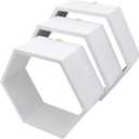 White Wooden Wall Shelves Hexagon - Hexagon, Honeycomb Shelves - Hexagon Set of 3