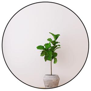 COHMJJY 23.6 Inch Circle Mirror with Brushed Metal Frame Round Bedroom Mirror Wall-Mounted Hanging Modern Decorative for Bathroom, Living Room