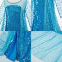 Princess Dress for Girls Halloween Cosplay Fancy Dress Princess Costume Blue Sparkly Princess Dress Up Birthday Outfit (Blue, S)