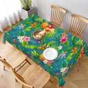 Worltoldb Pineapple Tablecloths Polyester Table Cloth for Kitchen Dinning Table Washable Tropical Table Cover for Parties Wedding Picnic