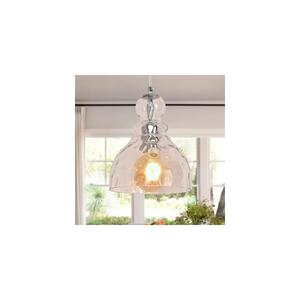DELIPOP Hammered Glass Pendant Light for Kitchen Island Brushed Nickel Pendant Lighting 7.08inch Glass Pendant Light Fixture for Kitchen Sink Dining Room Hallway Entrance, E26