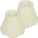 2pcs Beige Medium Bell Lamp Shades, 6"x13"x9" Scalloped Fabric Lampshades for Table & Floor Lamps, Petal Braid Edge Lamp Shade for Modern & Vintage Decor, Spider Replacement Lampshade, Easy Assembly (Cream)
