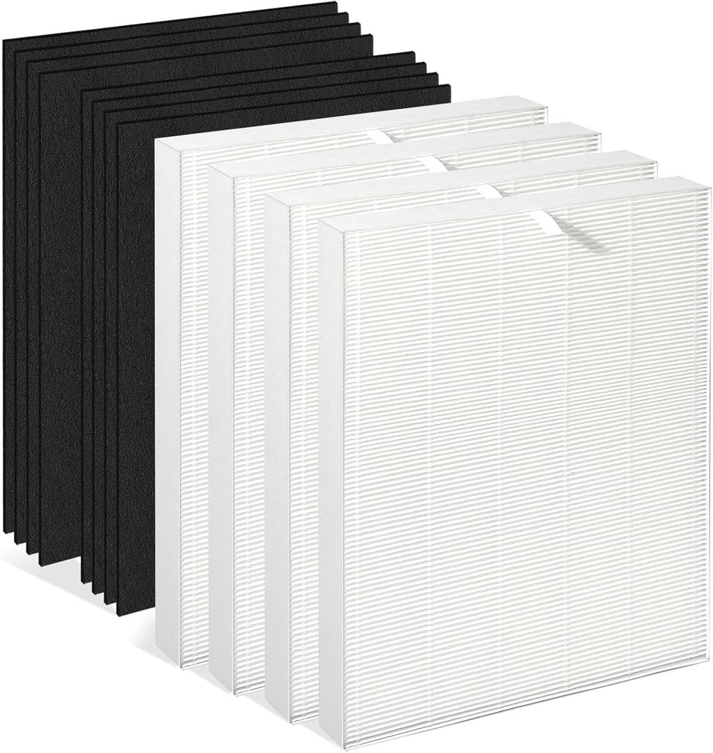Upgraded Air108 Replacement Filters Compatible With Oreck AirInstinct Air Purifier 75, 100, 108, 150, 200, 4 Filters and 8 Carbon Pre-Filters (4)