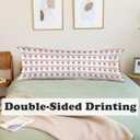 BNHJKFQZ Red Striped Santa 20x54 Body Pillow Cover with Zipper,Merry Christmas Decor,Coquette Preppy Pink Bow Xmas Striped Decorative Long Hug Pillow Cases for Bed Couch