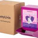 Metal Small Animal Feeder with Lid, Heavy Duty Feeder, Large Capacity Food Dispenser, Great for Rabbits, Guinea Pigs, Chinchillas and Other Small Animals. (4.6 inch, Purple)