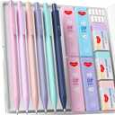Smallbudi 6PCS 0.9mm Mechanical Pencils Set with Case, Cute Pastel Mechanical Pencil with 160PCS HB Lead Refills, 3 Erasers, Aesthetic Back to School Supplies for Student Writing Drawing Sketching