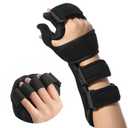 Fanwer Stroke Resting Hand Splint - Night Immobilizer Wrist Finger Brace for Flexion Contractures, Functional 5 Finger Stabilizer Wrap - for Muscle Atrophy Rehab, Arthritis, Tendonitis (Right, Medium)