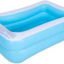 Inflatable Swimming Pool for Kids Outdoor Ground Rectangular Kiddie Pool (Max 43x34.5x13 Inch)