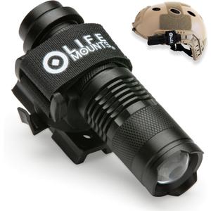 Life Mounts Tactical Rail Mount Flashlight - 3.5 in x 1.5 in, White LED - 1,000-Foot Beam & Multi-Mode Helmet Flashlight - 360-Degree Side Mount Helmet Lights - Weatherproof Design for Tactical Gear
