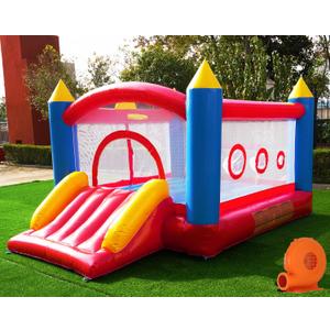 Hongcoral PVC Bounce House, Heavy-Duty Jumping Castle with Large Slide, 450LBS Capacity, Inflatable Bouncer with Blower - for Kids' Indoor & Outdoor Fun