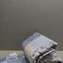 Laura Ashley - Queen Quilt Set, Soft & Reversible Cotton Floral Bedding with a Medium Weight Feel, 3 Piece Bed Set with Matching Pillowcases (Paisley Printed Patchwork Blue)