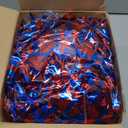 24 Pcs Pom Poms Cheerleading Cheerleader Spirited Cheer Baton Handle Metallic Foil for Sports Team Party Dance Cheering (Red, Blue)